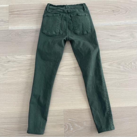 Frame Denim Le Skinny de Jeanne Ankle Jeans Forest Green 26 - Picture 4 of 9